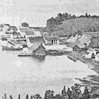 photo du début du siècle montrant la ville de Gaspé